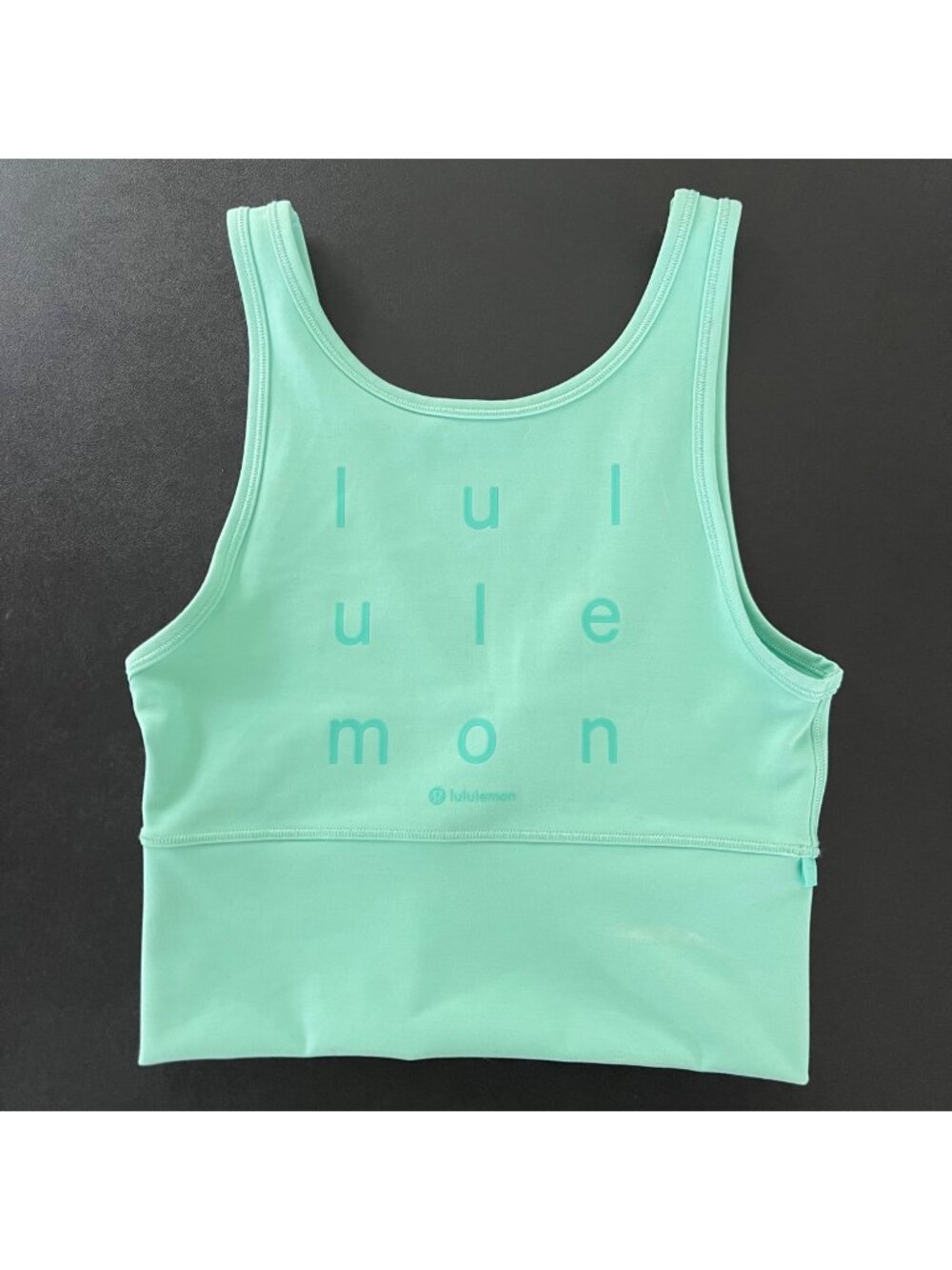 Lululemon Womens Power Pivot Reversible Tank Size 4 Wild Mint Motif Crop Yoga